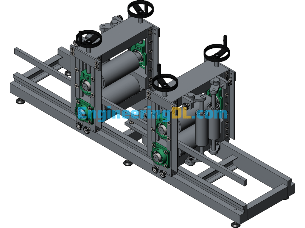 Section Steel Straightening Machine (Straightening Machine) 3D + Engineering Drawings SolidWorks Free Download