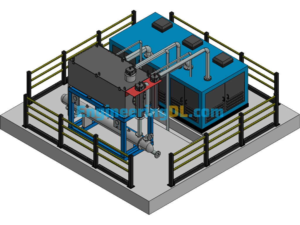 Design Of Large Reaction Equipment For Chemical Plant Mixture 3D Exported Free Download