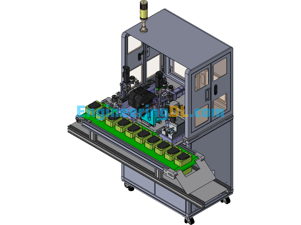 Double-Station Carton Sealing And Taping Automatic Line Design 3D Exported Free Download