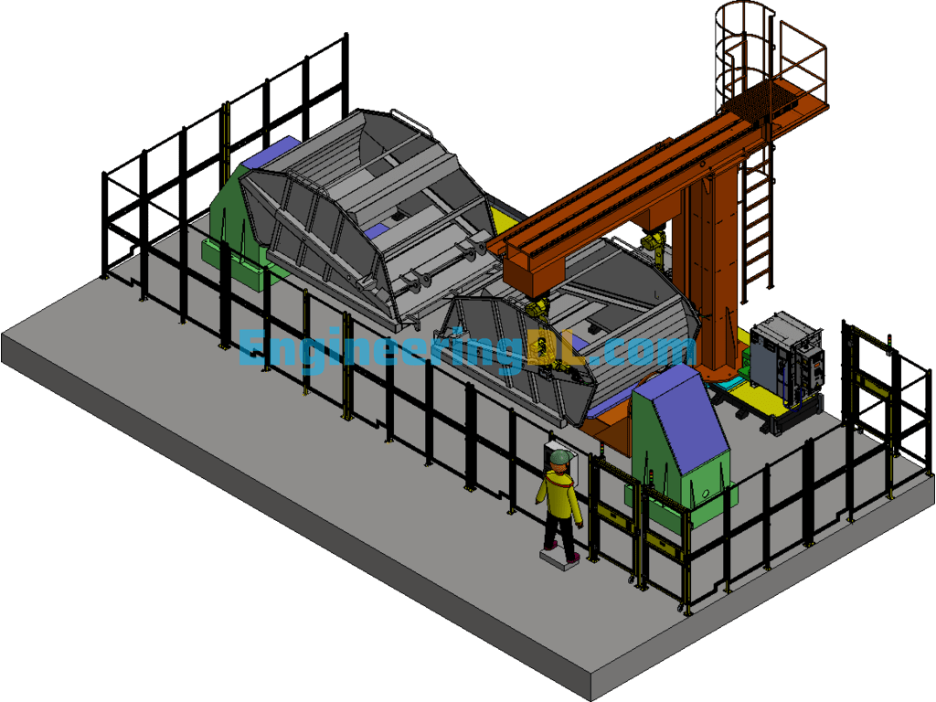 Dual-Variable Machine Welding Workstation Realized With 5-Axis Welding Robot 3D Exported Free Download