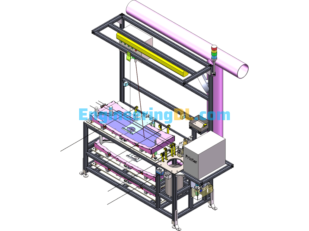 Tilting L-Shaped Double-Positioning Machine Welding Workstation 3D Exported Free Download