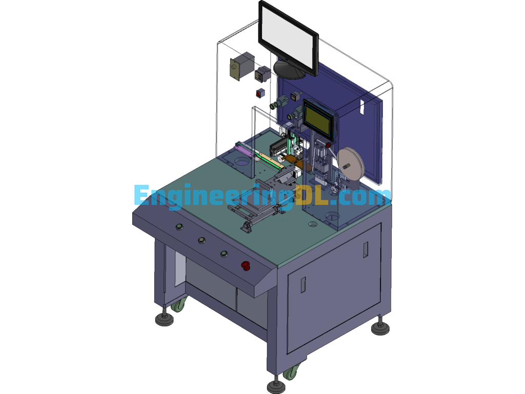 In-Line Robotic Dispensing Equipment 3D Exported Free Download