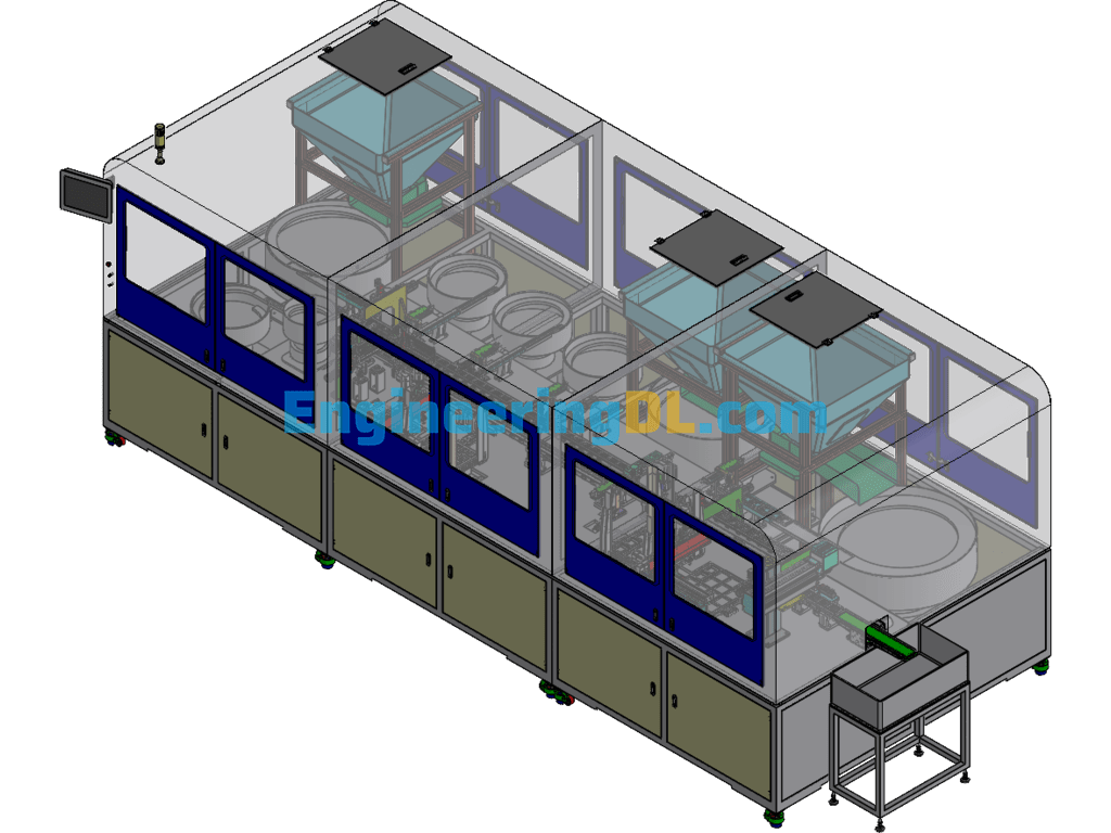 Sunroof Assembly Line PA150 (Iron Parts Clear Bottom Coating Station) SolidWorks Free Download