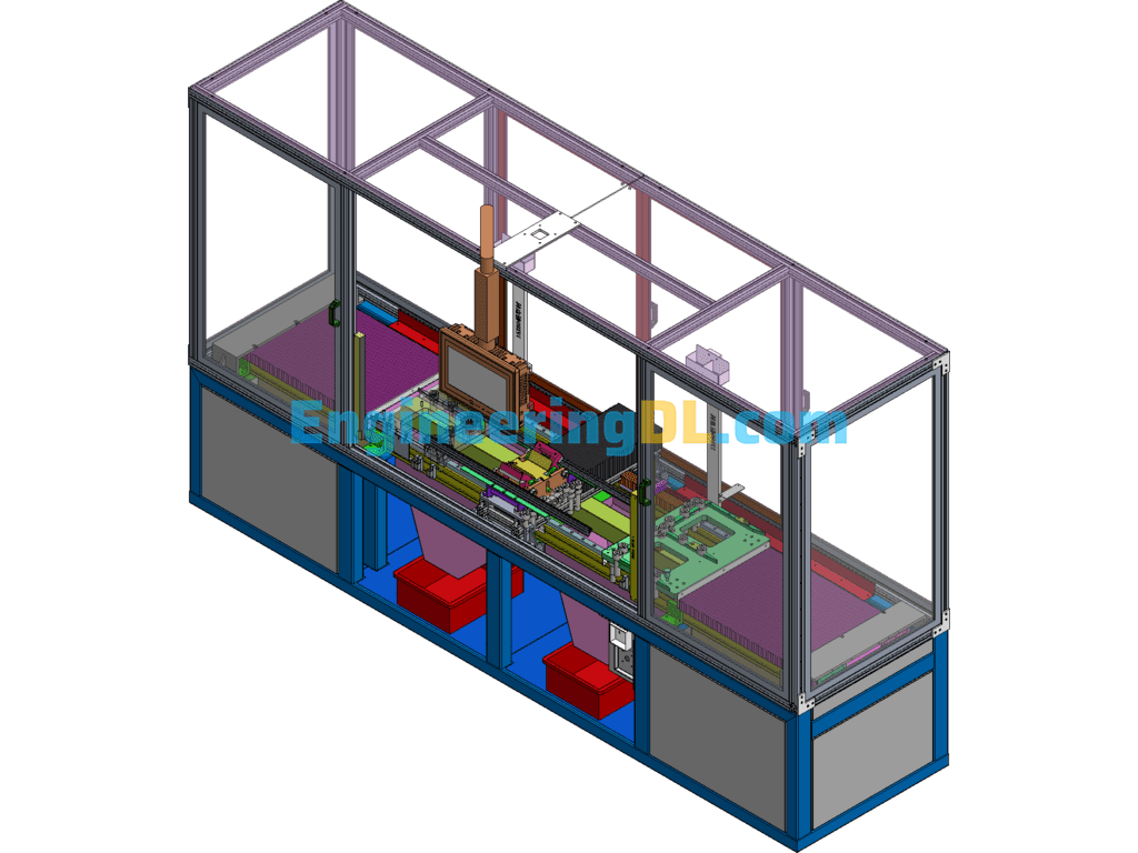 Robotic Labeling Equipment 3D Exported Free Download
