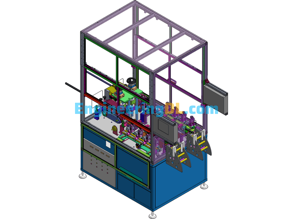 Lock Cylinder Automatic Testing Equipment With Engineering Drawings + BOM SolidWorks Free Download