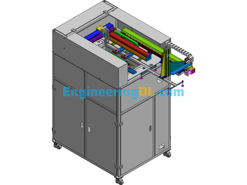 Double Traction Horizontal Punching Machine SolidWorks Free Download