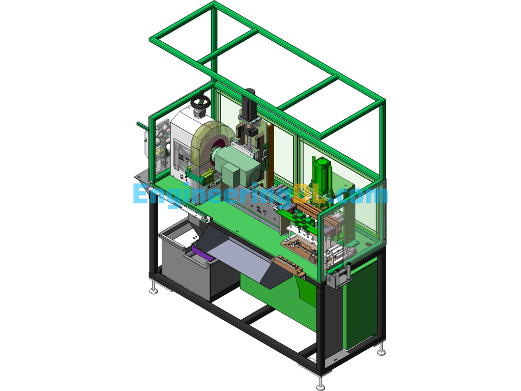2ZY Front Door Outside Water Cutting Semi-Automatic Punching And Cutting Machine SolidWorks Free Download