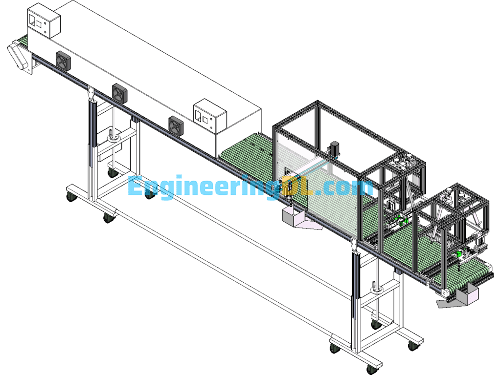 Bar Ultrasonic Flaw Detection And Automatic Loading And Unloading Equipment SolidWorks Free Download
